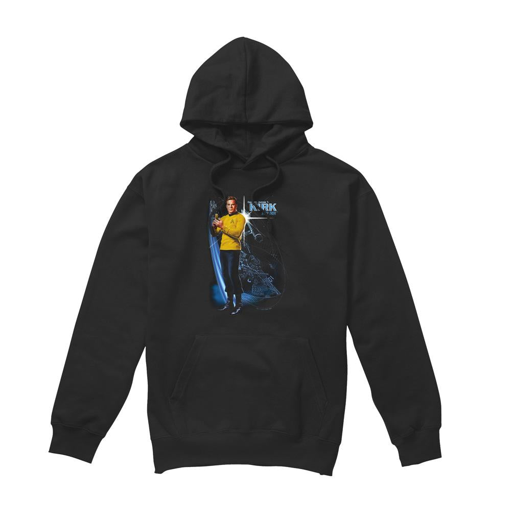 Black - Front - Star Trek Mens Galactic Captain Kirk Hoodie