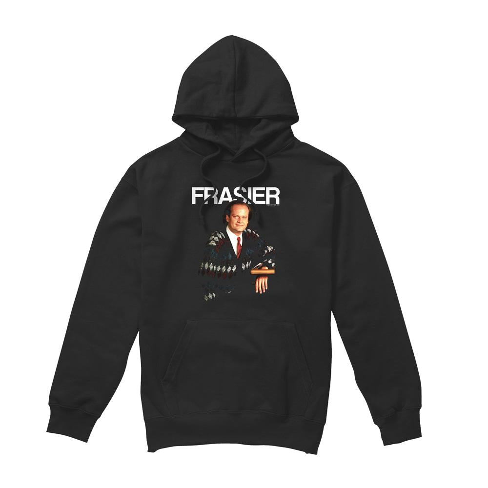 Black - Front - Cheers Mens Frasier Crane Hoodie