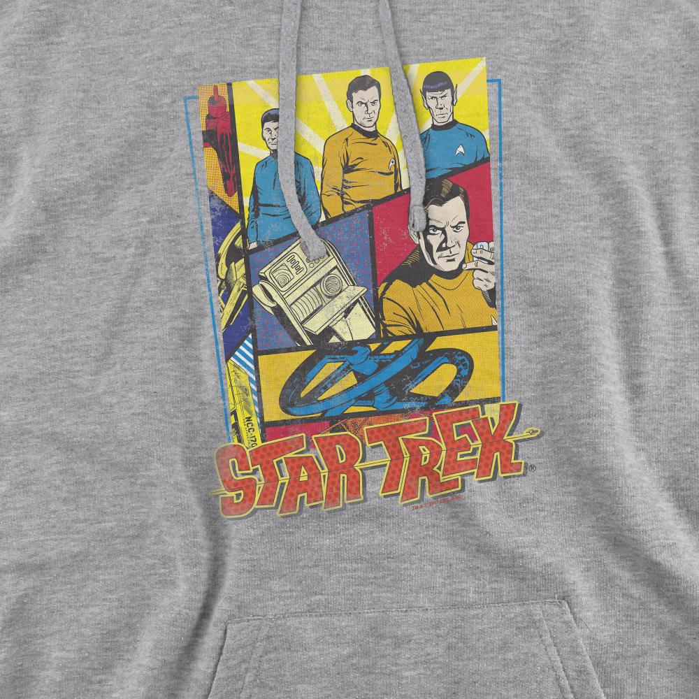 Sport Heather - Pack Shot - Star Trek Mens Vintage Collage Hoodie