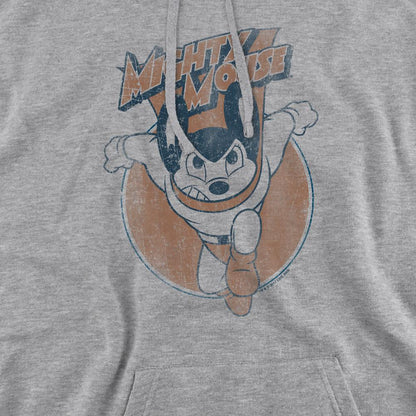 Sport Heather - Pack Shot - Mighty Mouse Mens Flying with Purpose Hoodie