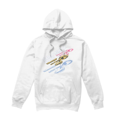 White - Front - Star Trek Mens Tri Enterprise Retro Hoodie