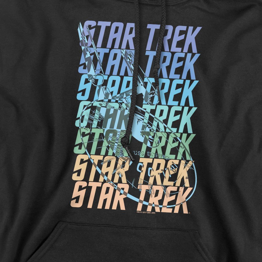 Black - Side - Star Trek Mens Enterprise Multi Logo Hoodie