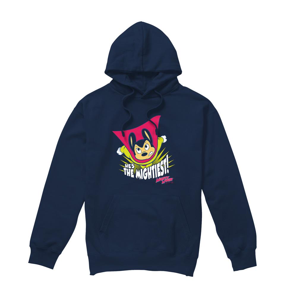 Navy - Front - Mighty Mouse Mens The Mightiest Hoodie