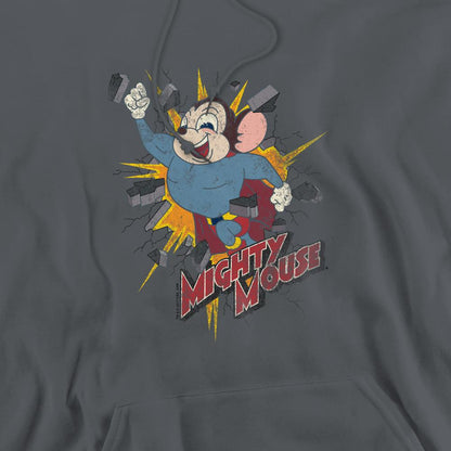 Charcoal - Pack Shot - Mighty Mouse Mens Break Through Hoodie