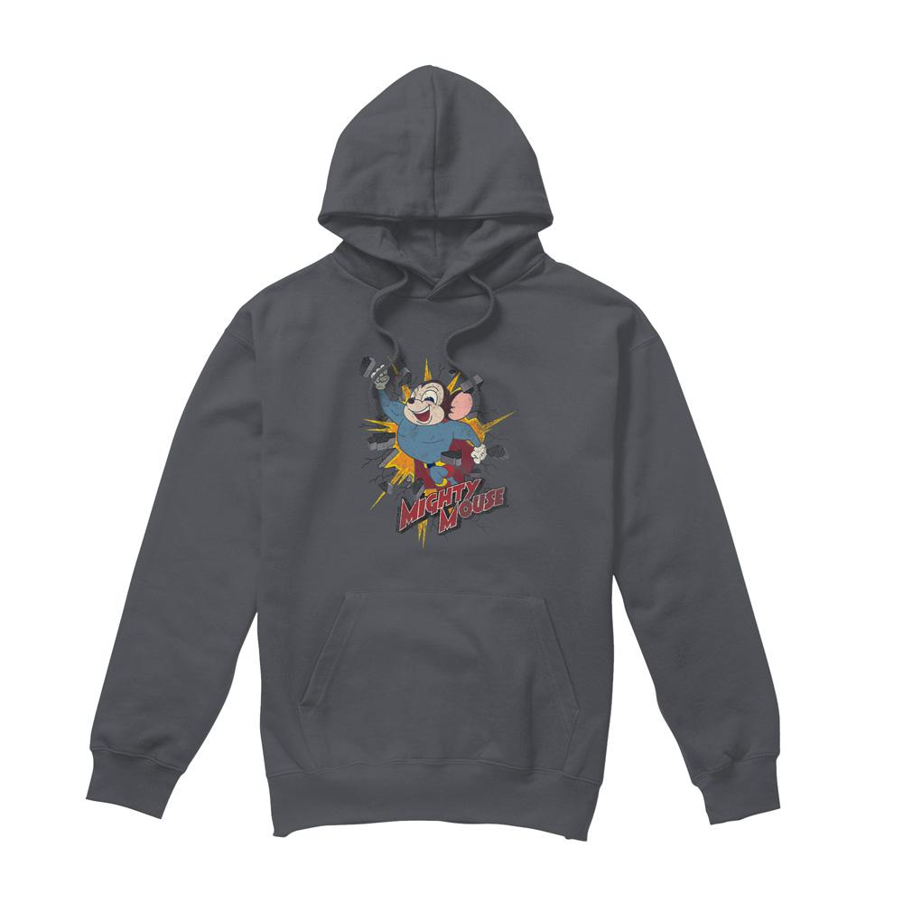 Charcoal - Front - Mighty Mouse Mens Break Through Hoodie