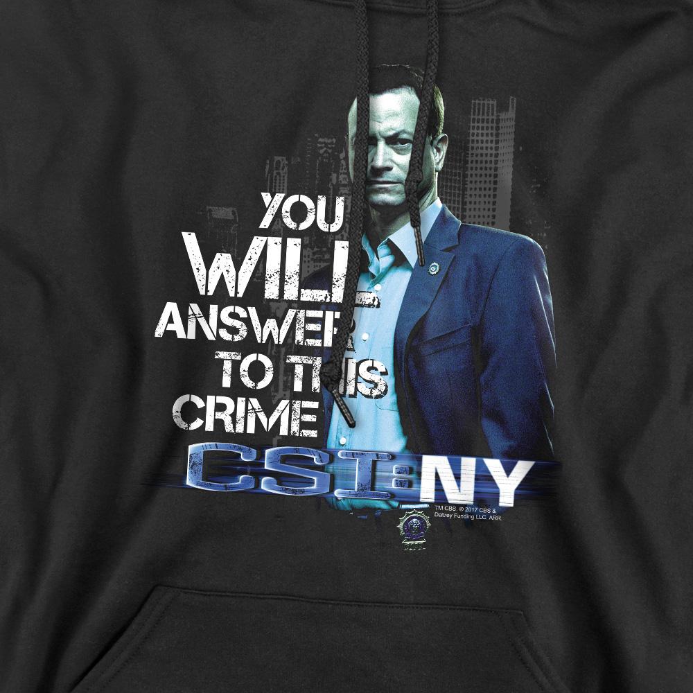 Black - Pack Shot - CSI: NY Mens You Will Answer Hoodie