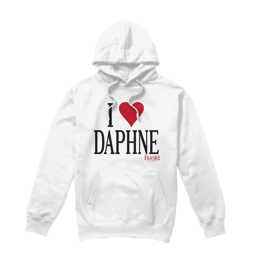 White - Front - Frasier Mens I Heart Daphne Hoodie