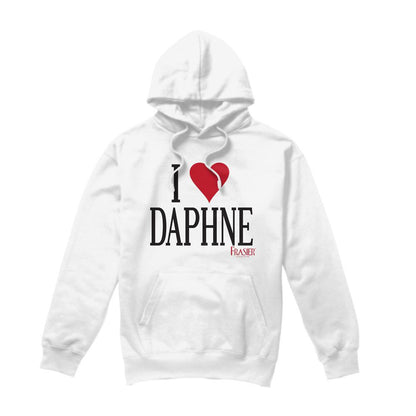 White - Front - Frasier Mens I Heart Daphne Hoodie