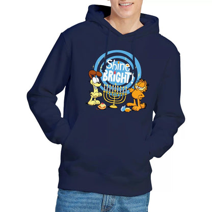 Navy - Lifestyle - Garfield Mens Shine Bright For Hanukkah Odie Hoodie