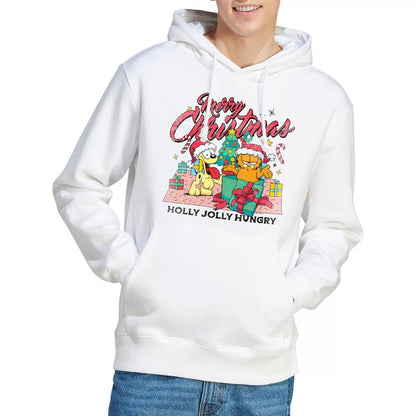 White - Lifestyle - Garfield Mens Merry Christmas Hoodie