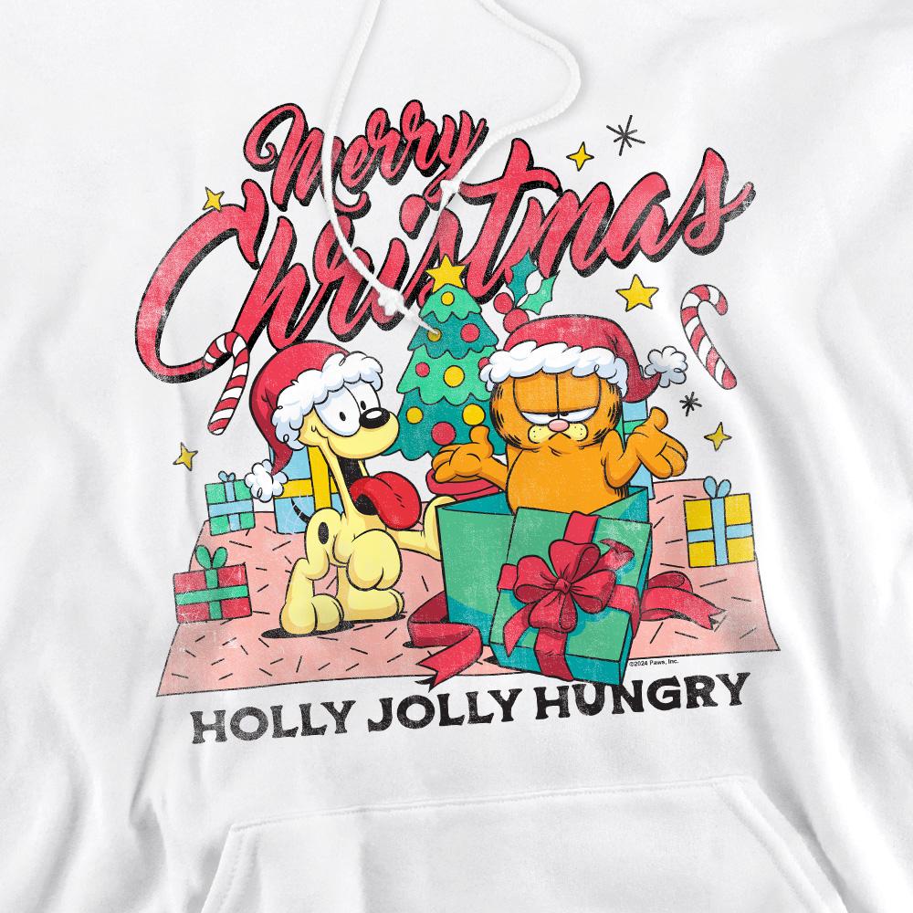 White - Pack Shot - Garfield Mens Merry Christmas Hoodie