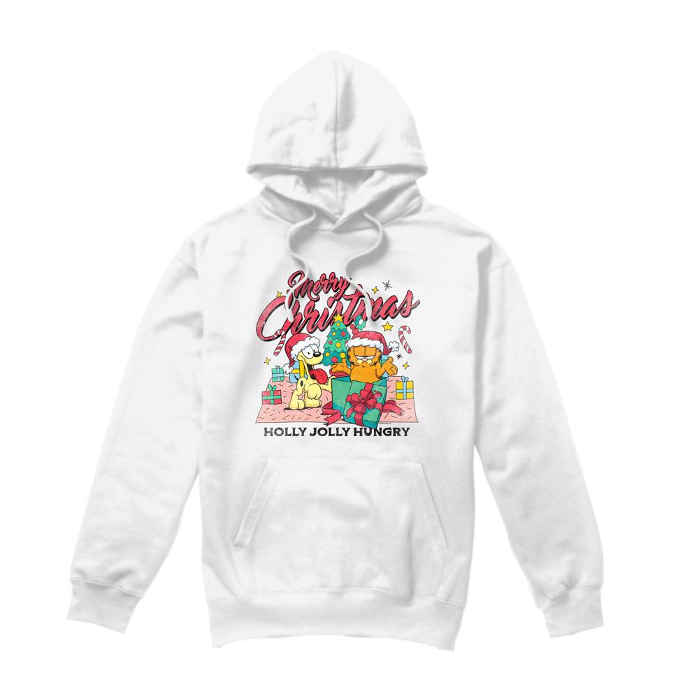 White - Front - Garfield Mens Merry Christmas Hoodie