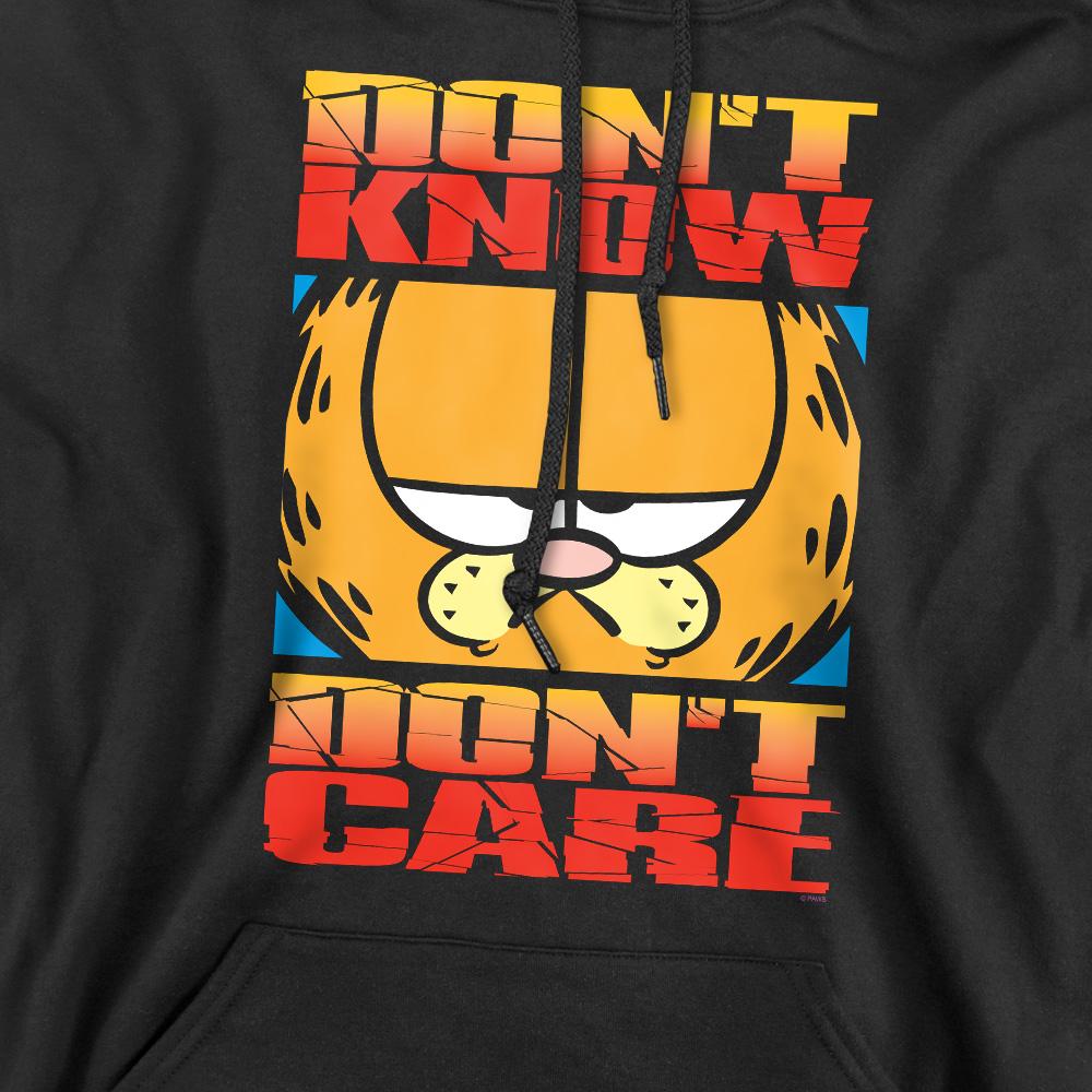 Black - Pack Shot - Garfield Mens Don´t Know Don´t Care Hoodie