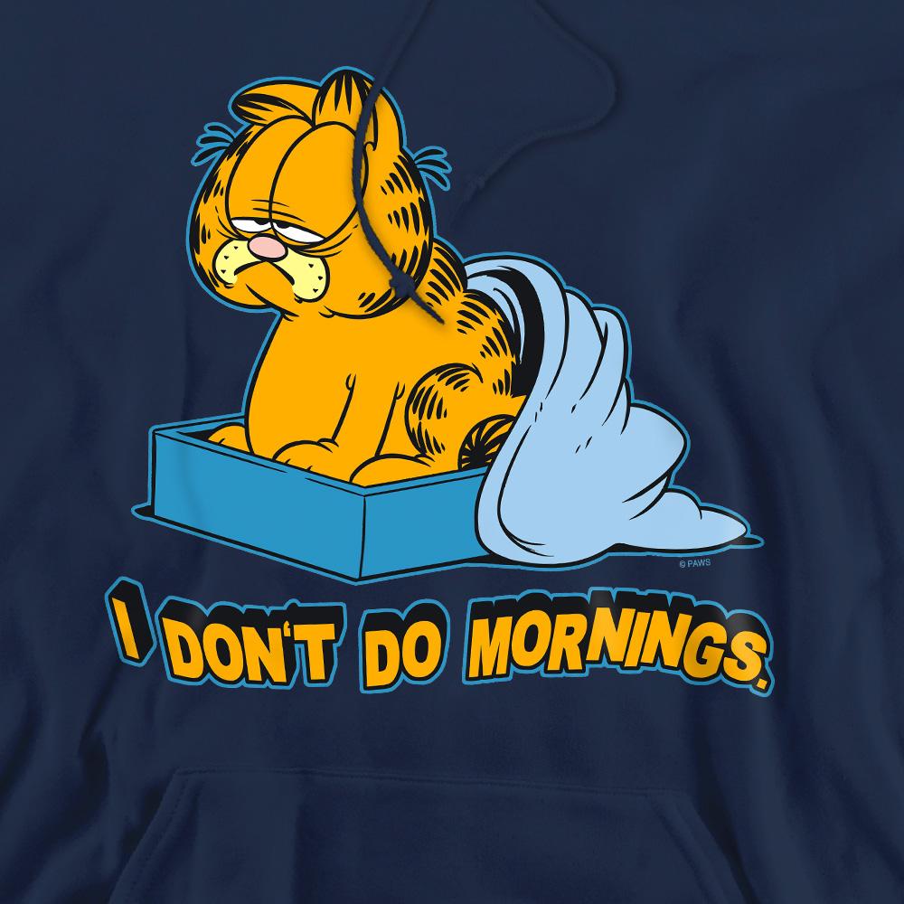 Navy - Pack Shot - Garfield Mens I Don´t Do Mornings Hoodie