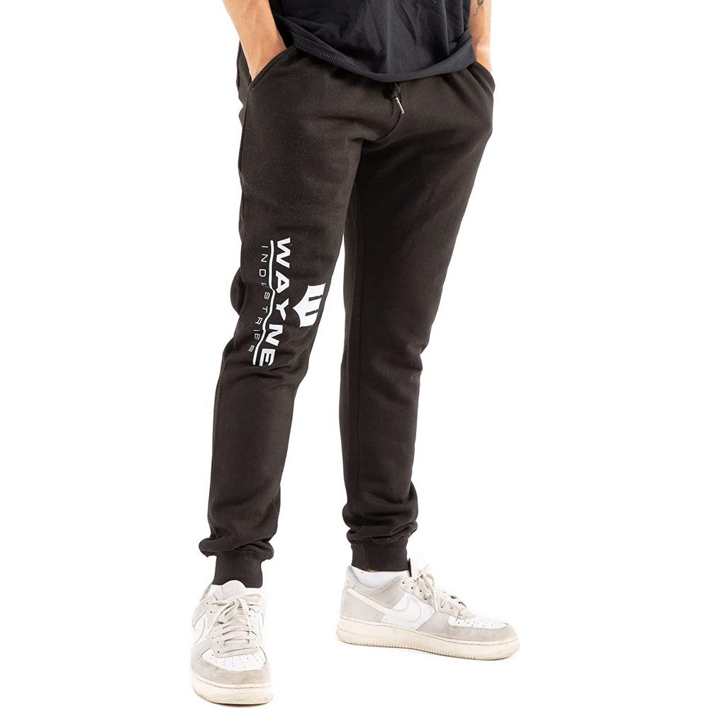 Black-White - Lifestyle - DC Comics Mens Wayne Industries Jogging Bottoms