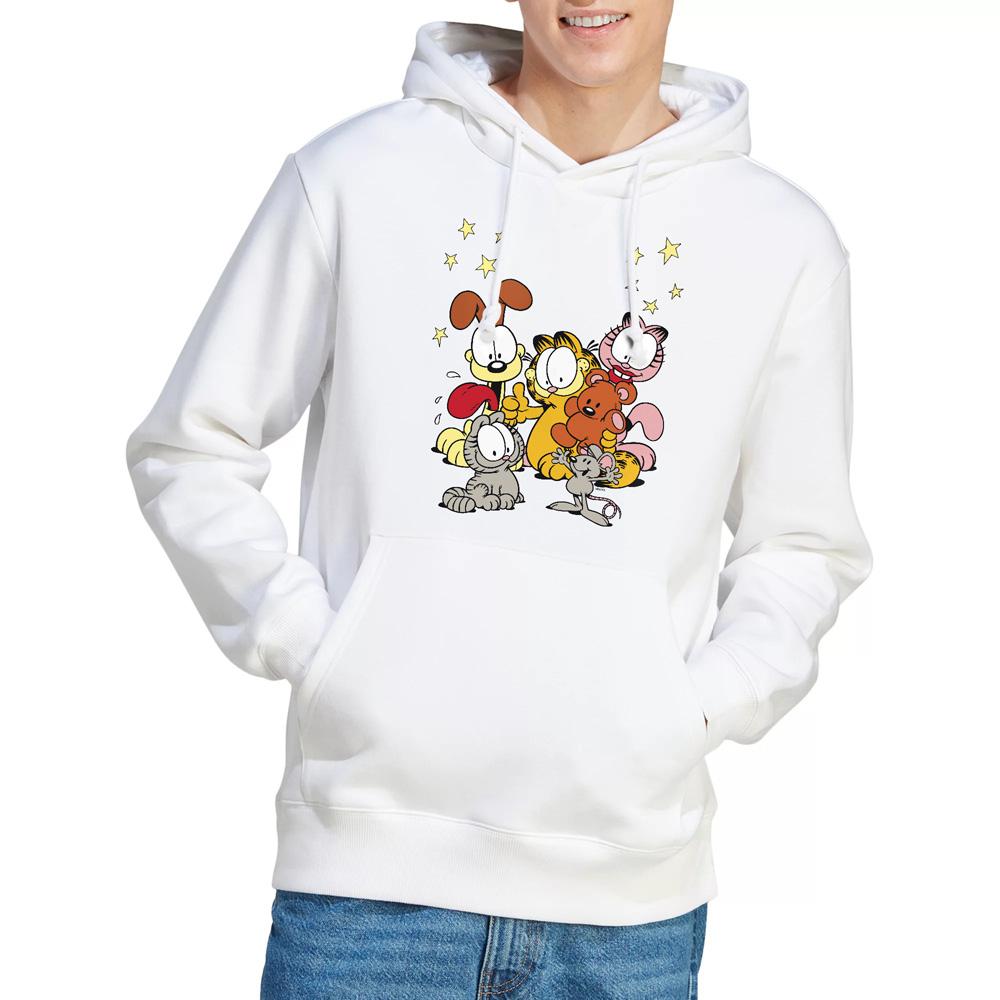 White - Lifestyle - Garfield Mens Friends Are Best Hoodie