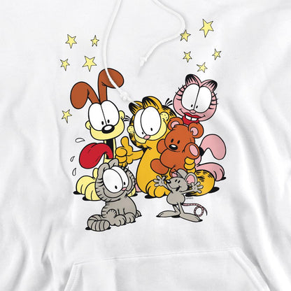 White - Pack Shot - Garfield Mens Friends Are Best Hoodie