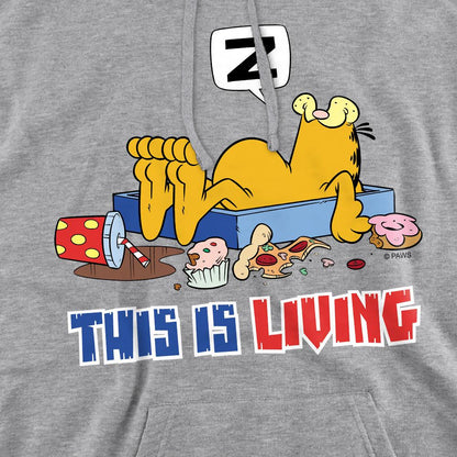 Sport Heather - Pack Shot - Garfield Mens This Is Living Hoodie
