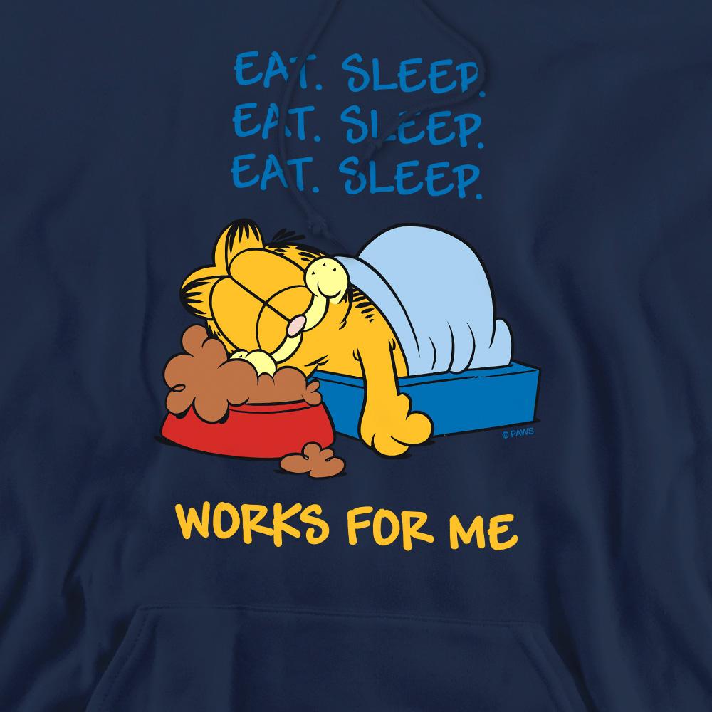 Navy - Pack Shot - Garfield Mens Works For Me Hoodie