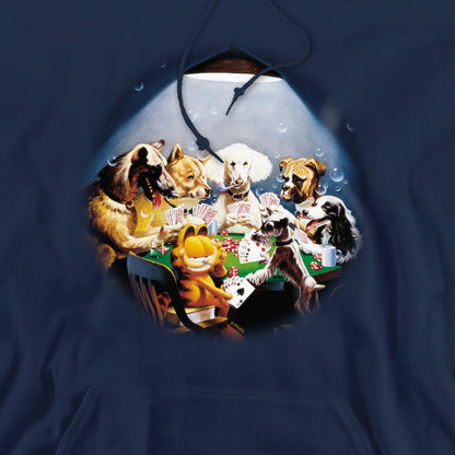 Navy - Pack Shot - Garfield Mens Playing With The Big Dogs Hoodie