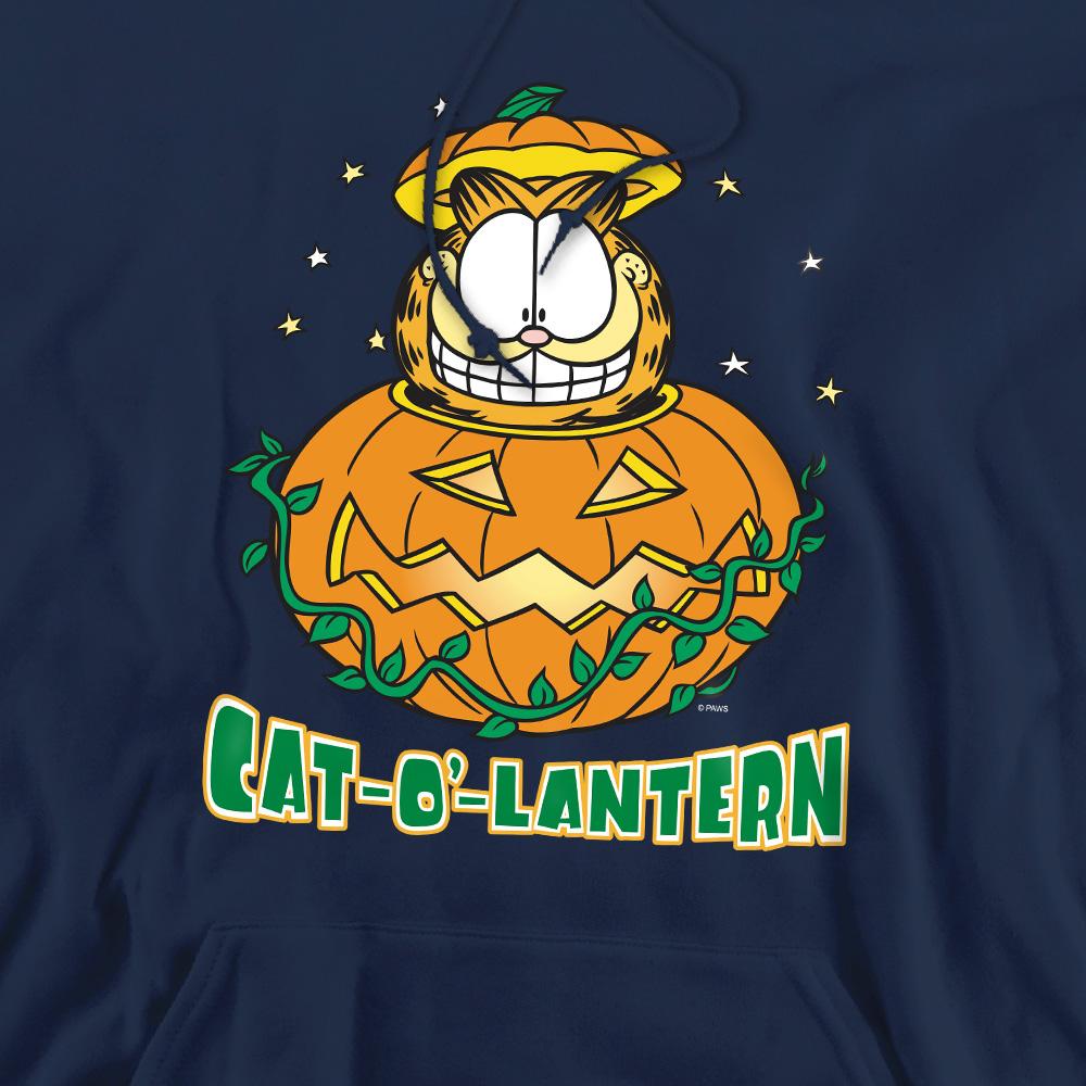Navy - Pack Shot - Garfield Mens Cat O Lantern Hoodie