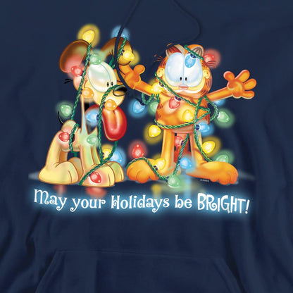 Navy - Pack Shot - Garfield Mens Bright Holidays Hoodie