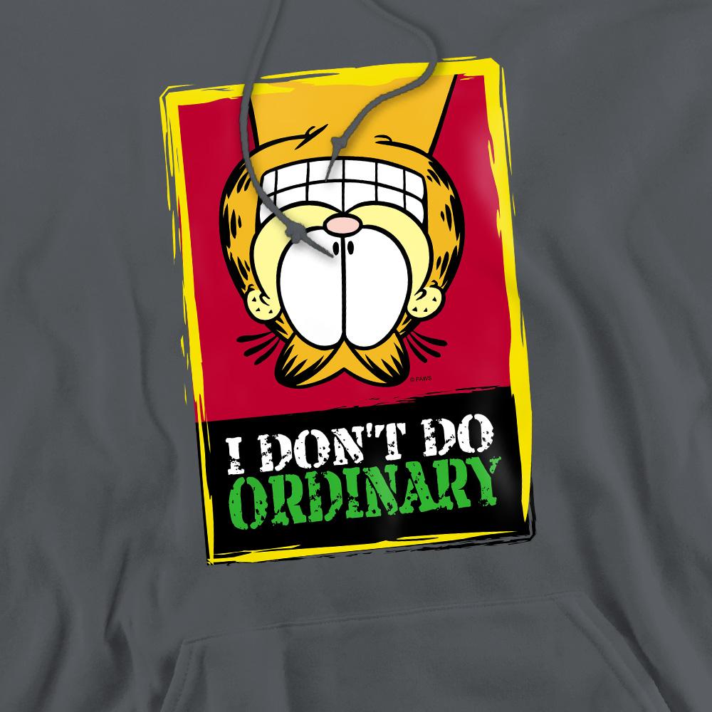 Charcoal - Pack Shot - Garfield Mens I Don´t Do Ordinary Hoodie