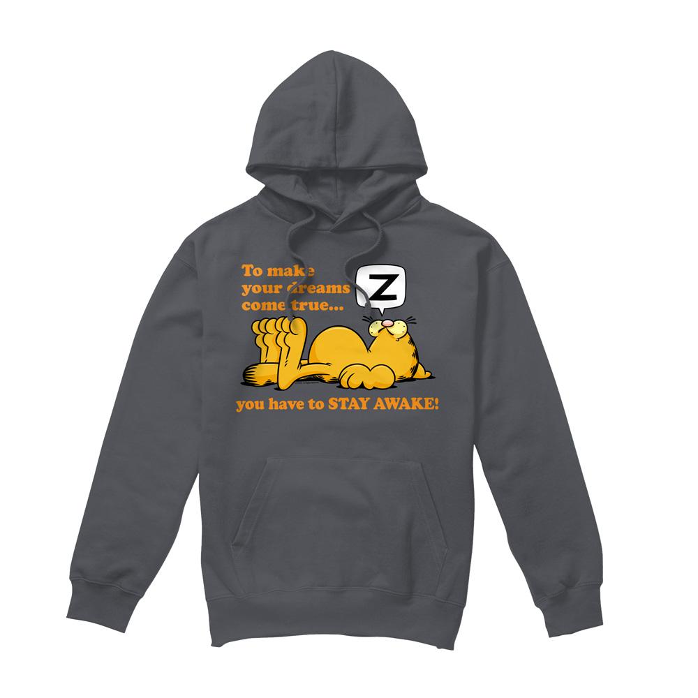 Charcoal - Front - Garfield Mens Stay Awake Hoodie