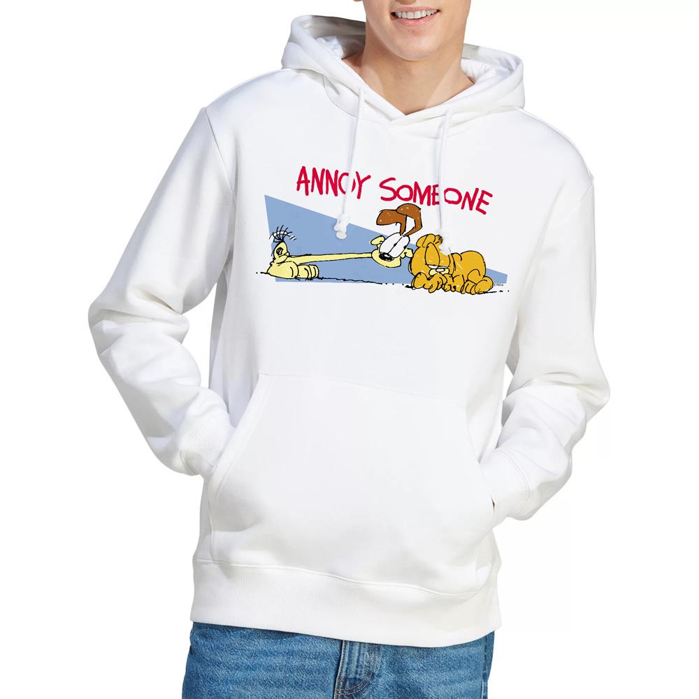 White - Lifestyle - Garfield Mens Annoy Someone Hoodie