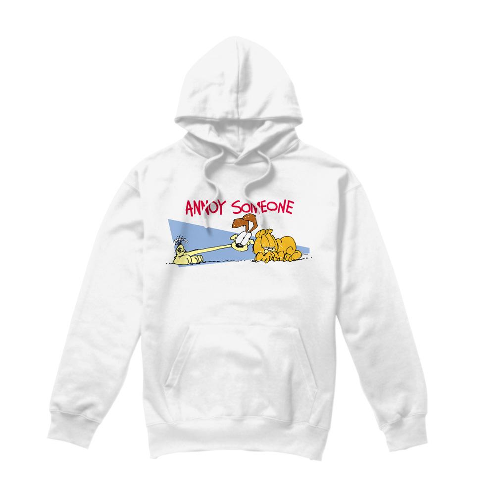 White - Front - Garfield Mens Annoy Someone Hoodie