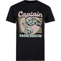 Black - Front - Captain America Mens 70´s T-Shirt