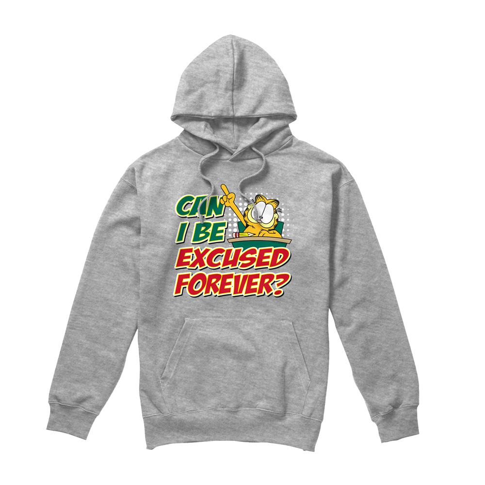 Sport Heather - Front - Garfield Mens Excused Forever Hoodie