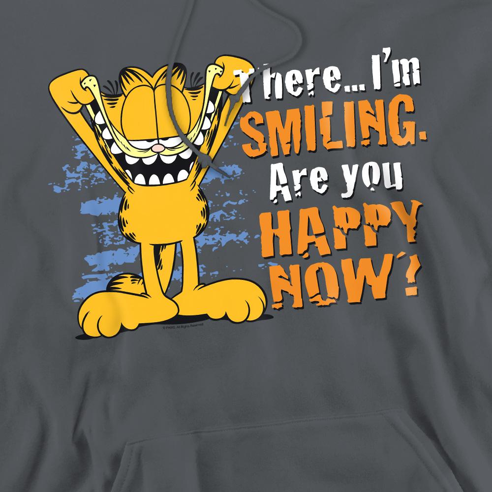 Charcoal - Pack Shot - Garfield Mens Smiling Hoodie