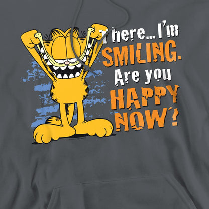 Charcoal - Pack Shot - Garfield Mens Smiling Hoodie
