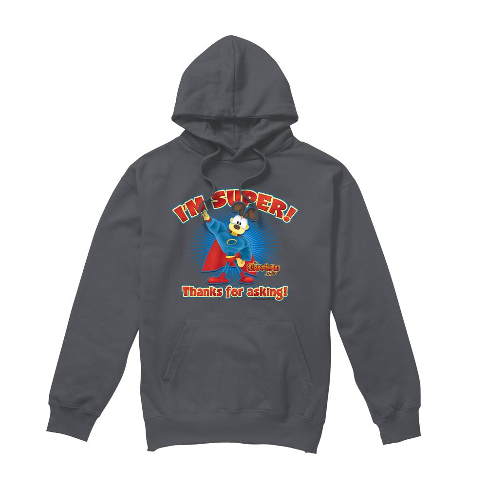 Charcoal - Front - Garfield Mens Super Hoodie