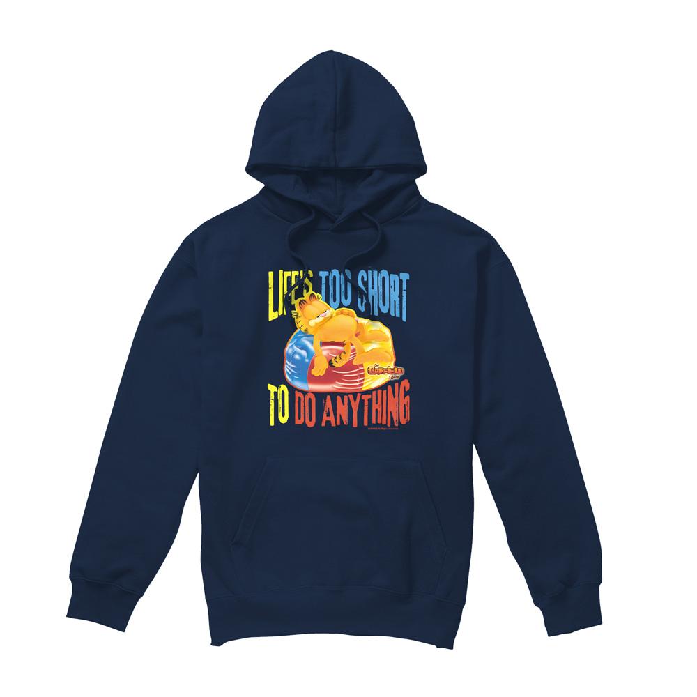 Navy - Front - Garfield Mens Too Short Hoodie