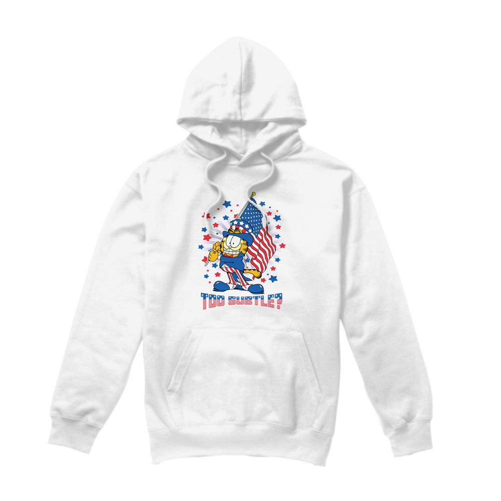 White - Front - Garfield Mens Subtle Hoodie