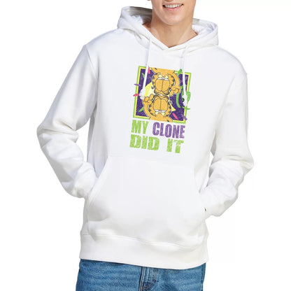 White - Lifestyle - Garfield Mens My Clone Did It Hoodie