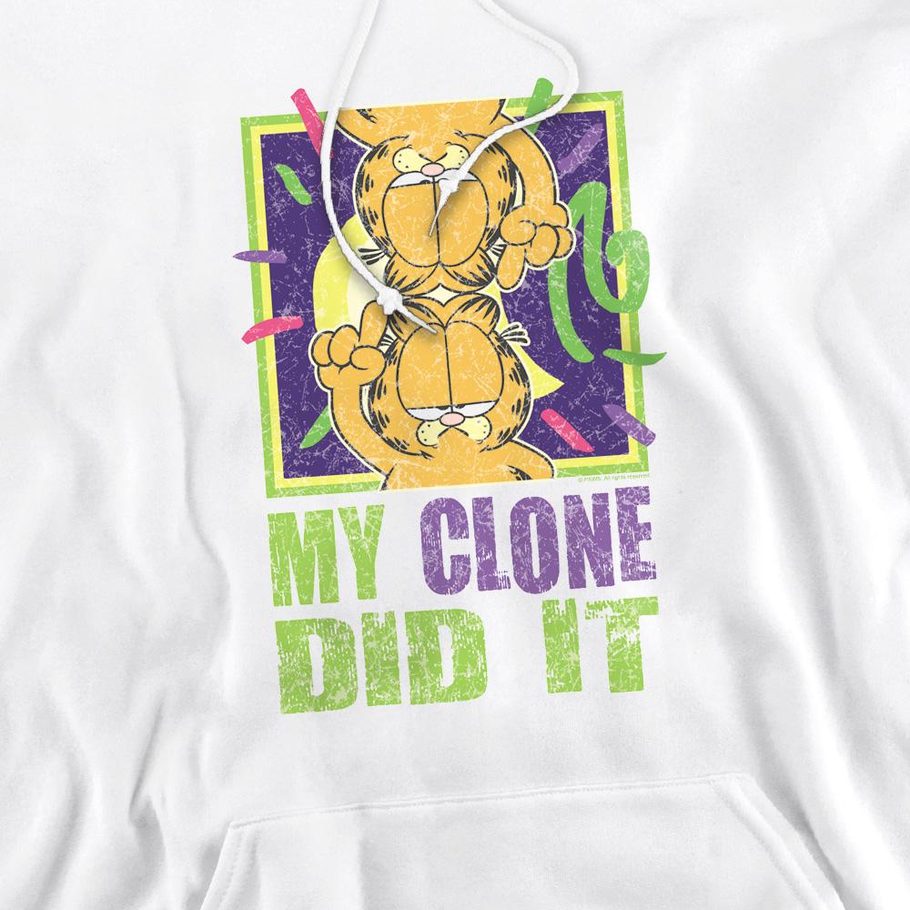 White - Pack Shot - Garfield Mens My Clone Did It Hoodie