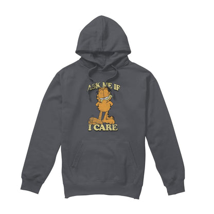 Charcoal - Front - Garfield Mens Ask Me Hoodie