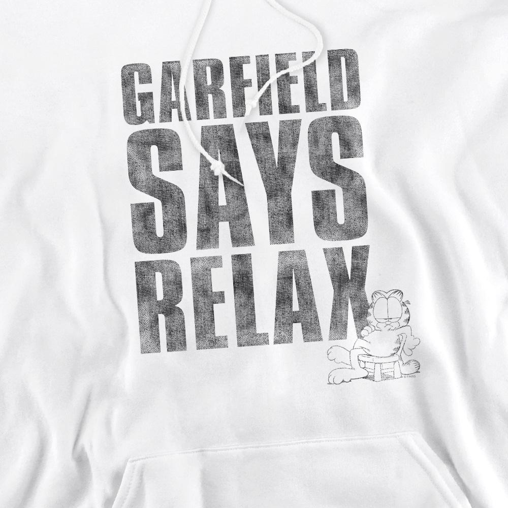 White - Pack Shot - Garfield Mens Relax Hoodie