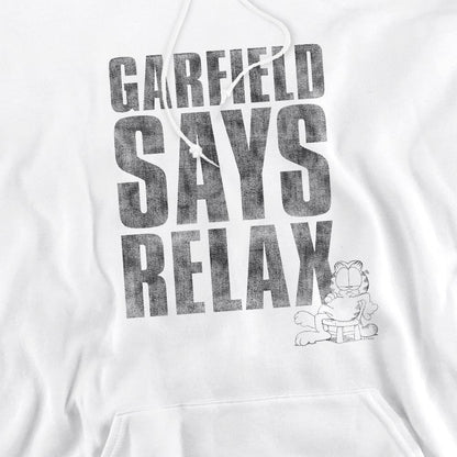 White - Pack Shot - Garfield Mens Relax Hoodie