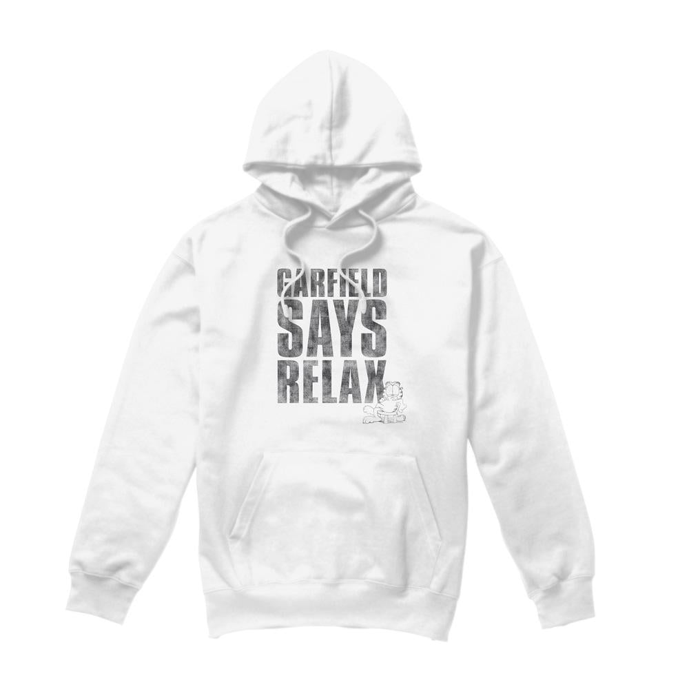 White - Front - Garfield Mens Relax Hoodie