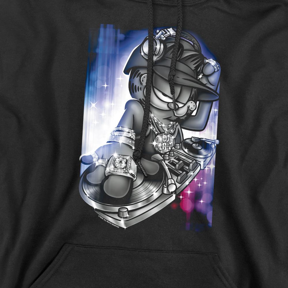 Black - Pack Shot - Garfield Mens DJ Lazy Hoodie