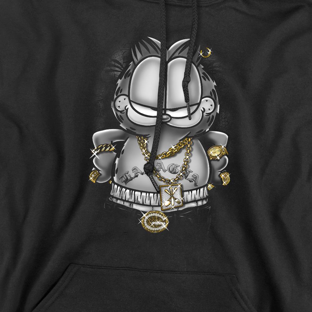 Black - Pack Shot - Garfield Mens Lasagna For Life Hoodie