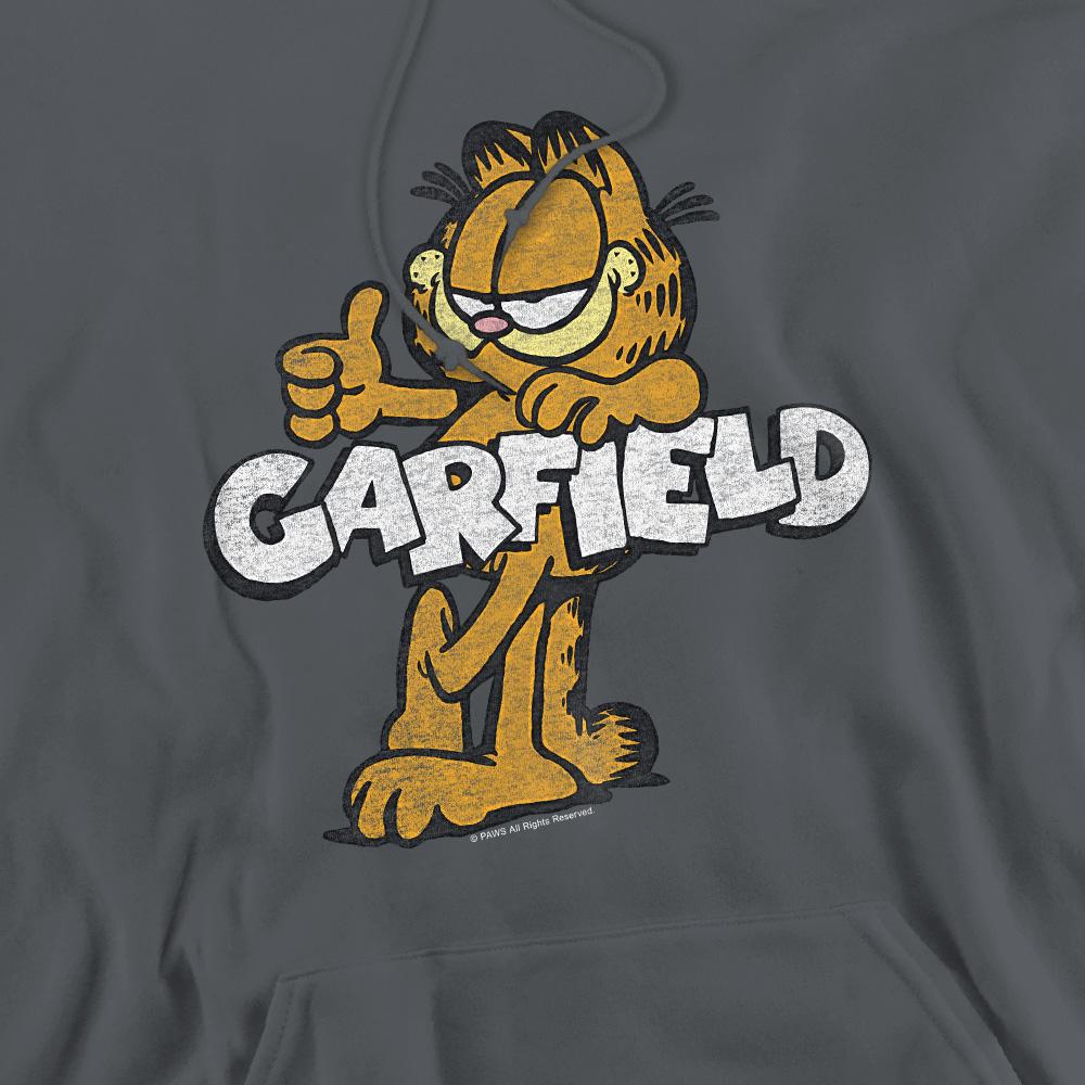 Charcoal - Side - Garfield Mens Garf Retro Hoodie