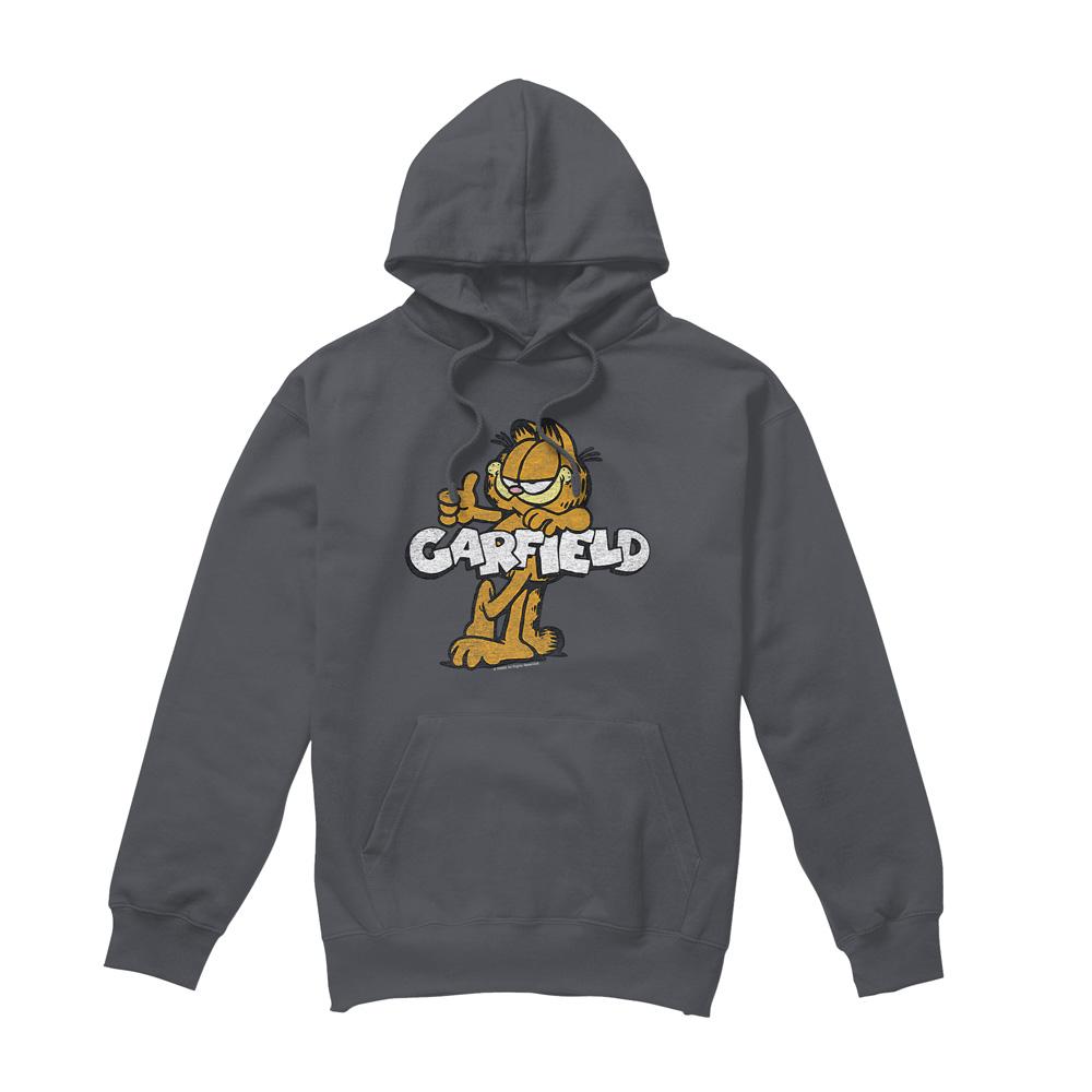Charcoal - Front - Garfield Mens Garf Retro Hoodie