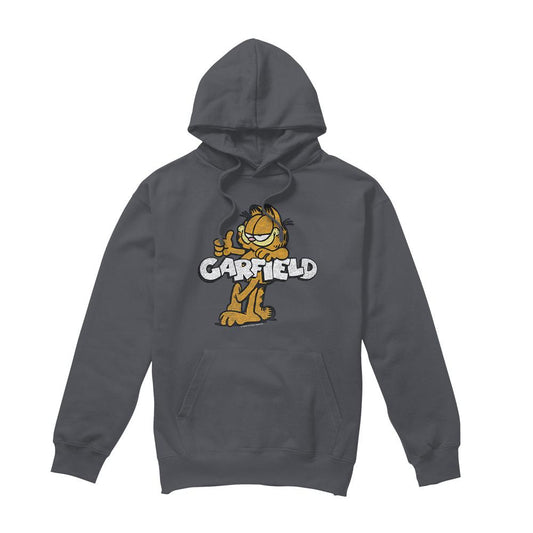 Charcoal - Front - Garfield Mens Garf Retro Hoodie