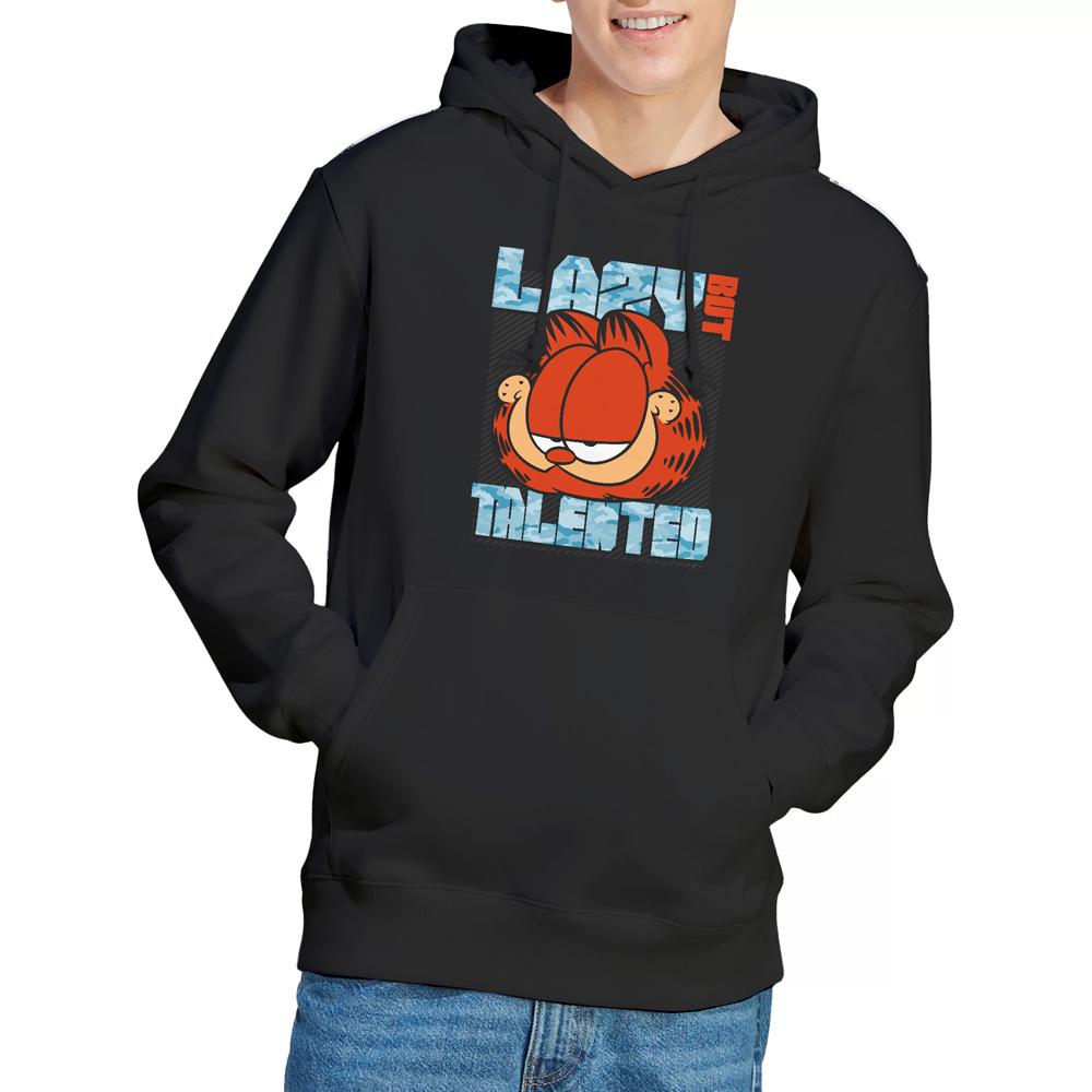 Black - Lifestyle - Garfield Mens Lazy But Talented Hoodie