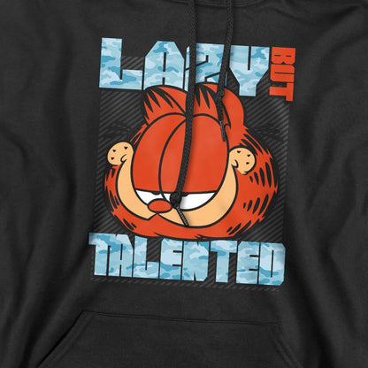 Black - Pack Shot - Garfield Mens Lazy But Talented Hoodie
